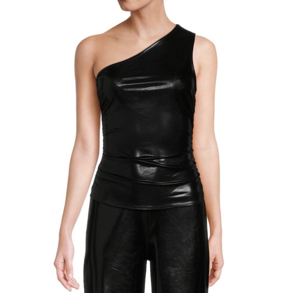 Metallic One Shoulder Top